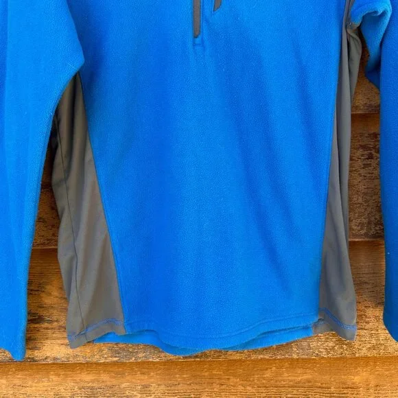 Columbia Mens Vintage Y2K Blue/Grey 1/4 Zip Pullover Fleece Sweater Size S Polye - Picture 5 of 8